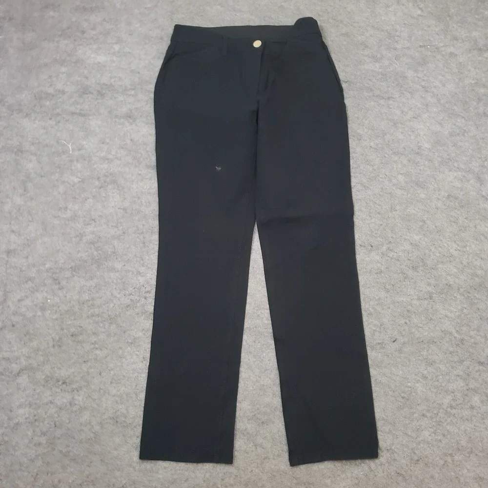 NEW Chicos Jeans Womens 4‎ Black Straight Low Rise Dark Wash Pants Denim Casual